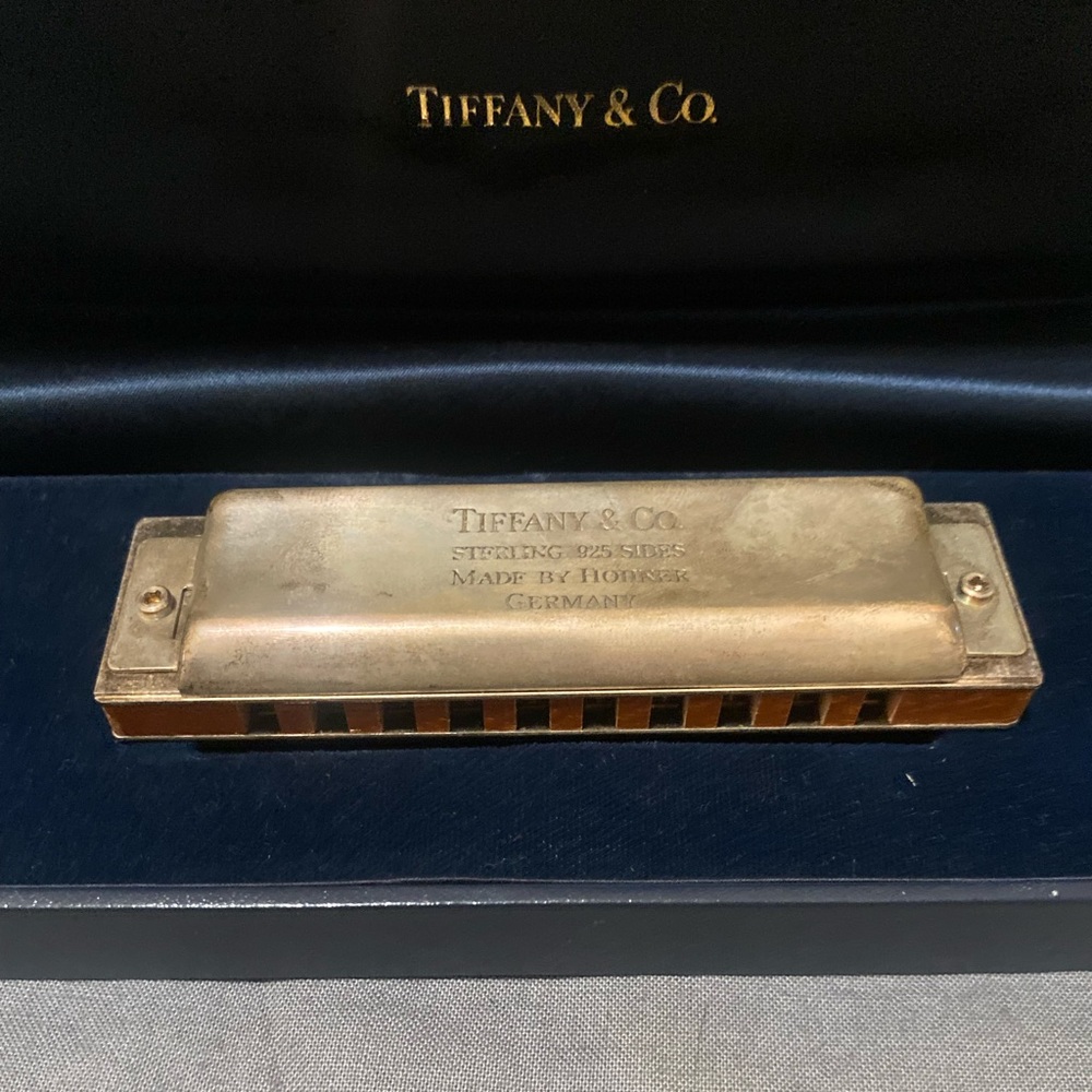 Tiffany & Co Harmonica Made By  Hohner Germany Sterling Silver 925 Sides Box